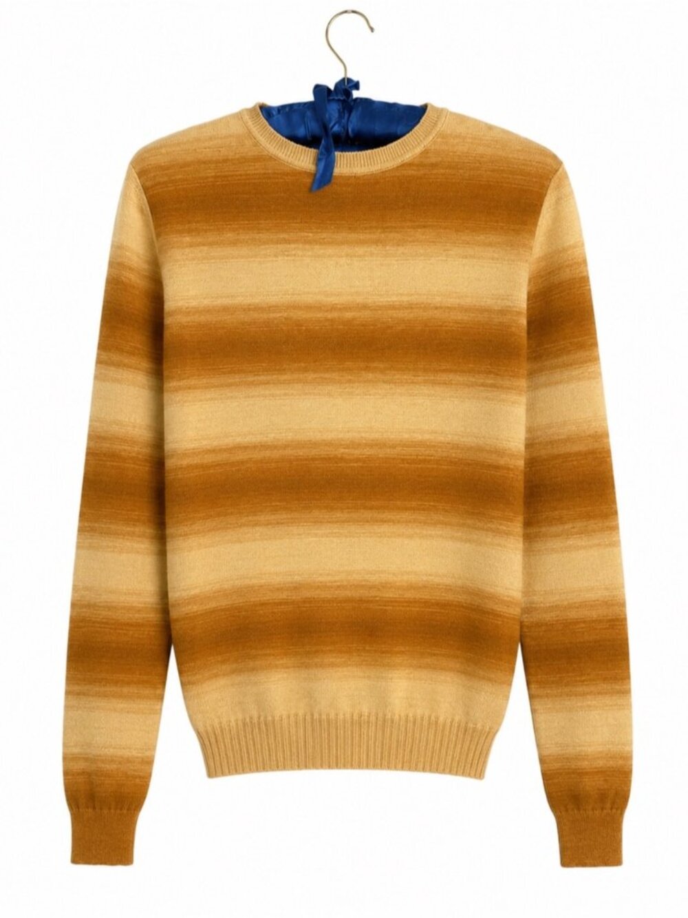 Gimaguas Jacaranda Beige Orange Yellow Striped loose knit Jumper Sweater crew S - Picture 6 of 10